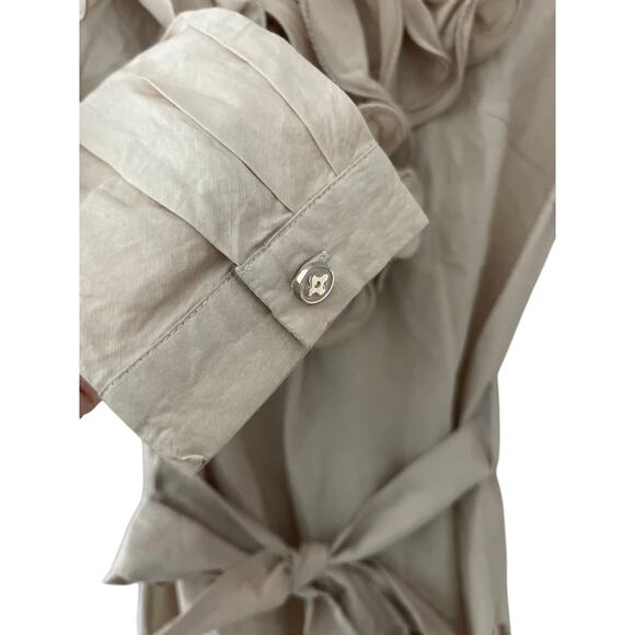 Donna Bella Italy Silk Romantic Ruffled Neckline Dusty Rose Size Small - Picture 5 of 10